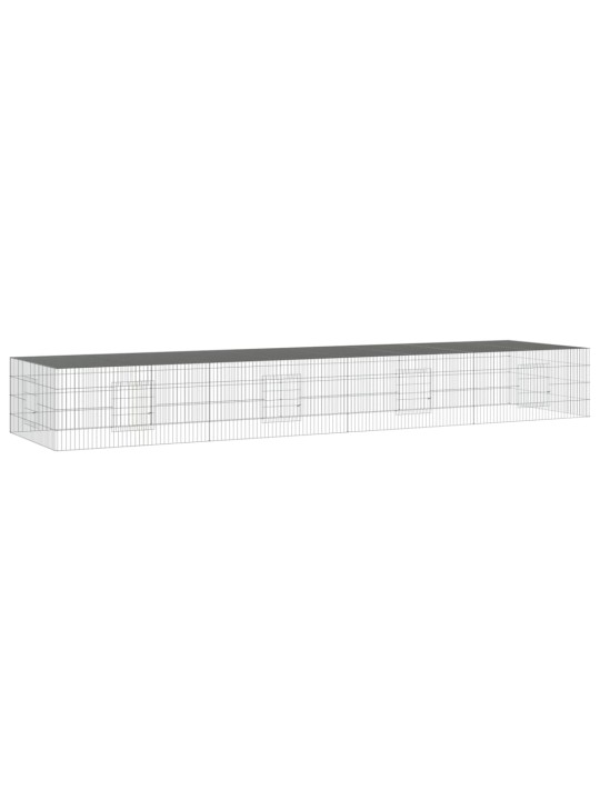 4dílná klec pro králíka 433 x 109 x 54 cm pozinkované železo