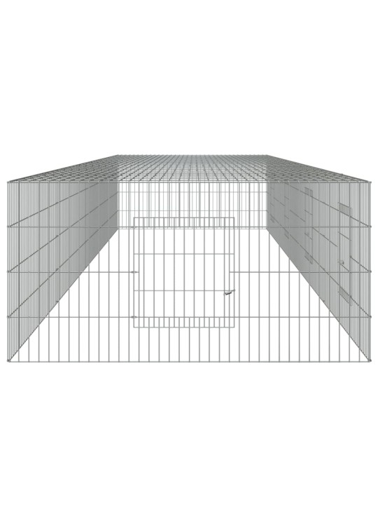 4dílná klec pro králíka 433 x 109 x 54 cm pozinkované železo