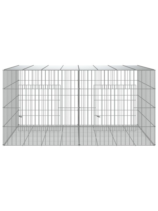 2dílná klec pro králíka 110 x 79 x 54 cm pozinkované železo