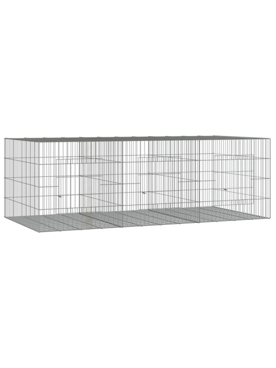 3dílná klec pro králíka 163 x 79 x 54 cm pozinkované železo