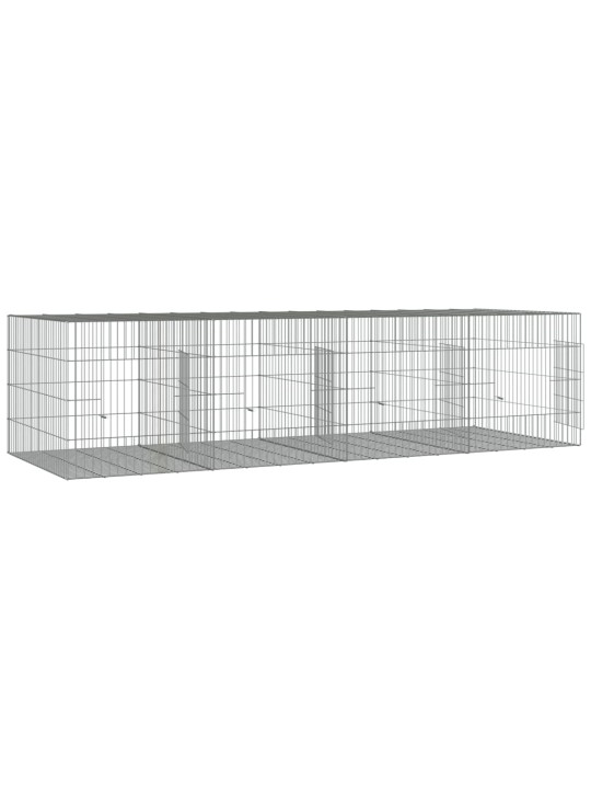 4dílná klec pro králíka 217 x 79 x 54 cm pozinkované železo