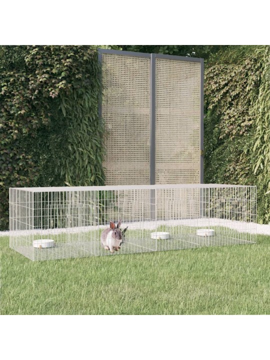 4dílná klec pro králíka 217 x 79 x 54 cm pozinkované železo