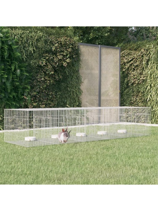 5dílná klec pro králíka 273 x 79 x 54 cm pozinkované železo