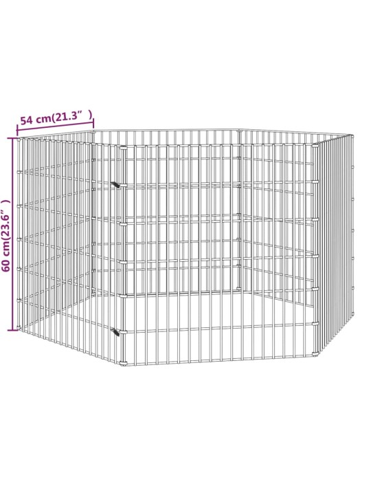 Ohrádka pro zvířata 6 panelů 54 x 60 cm pozinkované železo