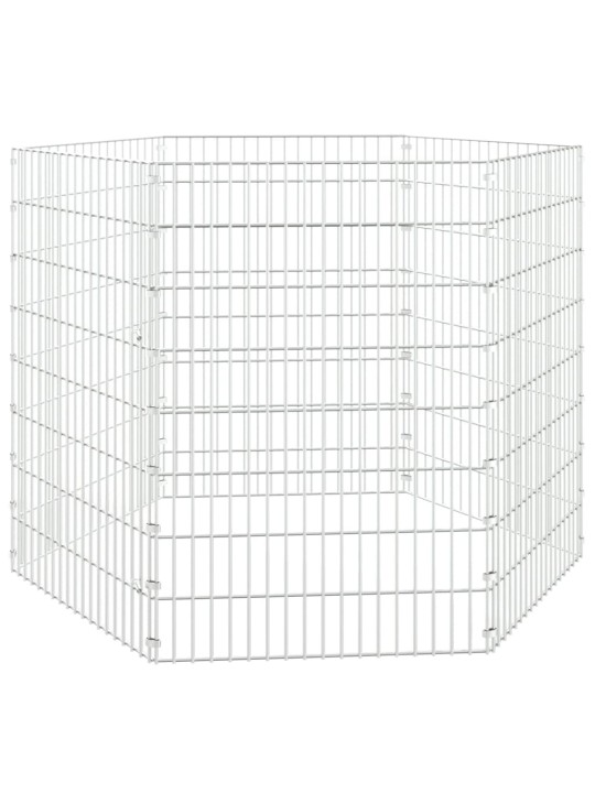Ohrádka pro zvířata 6 panelů 54 x 80 cm pozinkované železo