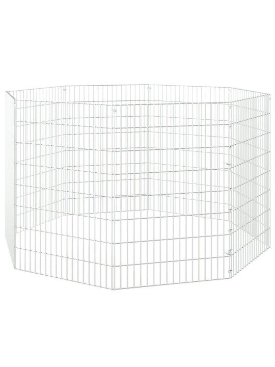 Ohrádka pro zvířata 8 panelů 54 x 80 cm pozinkované železo