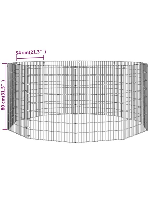 Ohrádka pro zvířata 10 panelů 54 x 80 cm pozinkované železo
