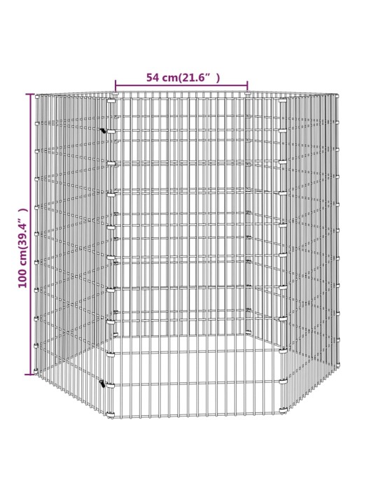 Ohrádka pro zvířata 6 panelů 54 x 100 cm pozinkované železo