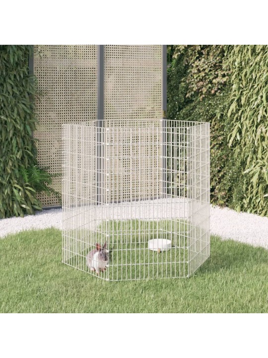 Ohrádka pro zvířata 6 panelů 54 x 100 cm pozinkované železo