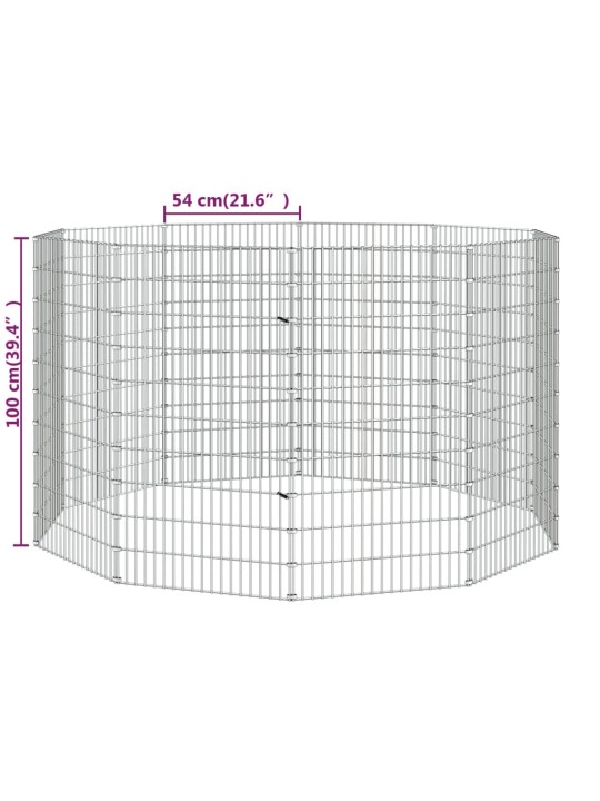 Ohrádka pro zvířata 10 panelů 54 x 100 cm pozinkované železo