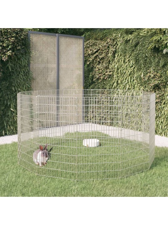 Ohrádka pro zvířata 12 panelů 54 x 100 cm pozinkované železo
