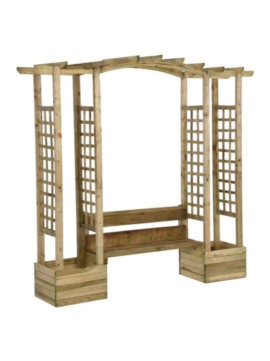 Zahradní pergola s lavicí a truhlíky impregnovaná borovice