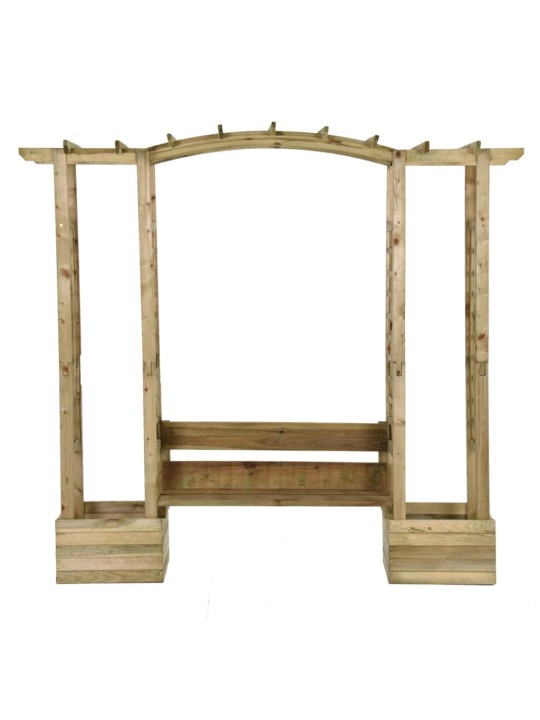 Zahradní pergola s lavicí a truhlíky impregnovaná borovice