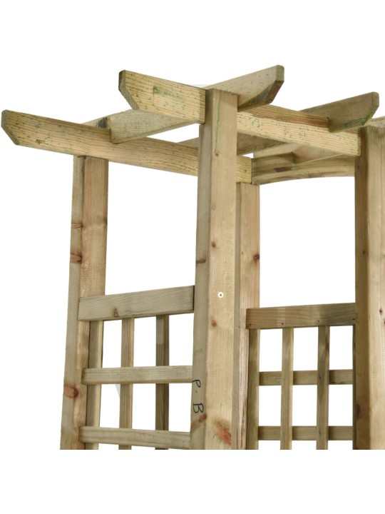 Zahradní pergola s lavicí a truhlíky impregnovaná borovice