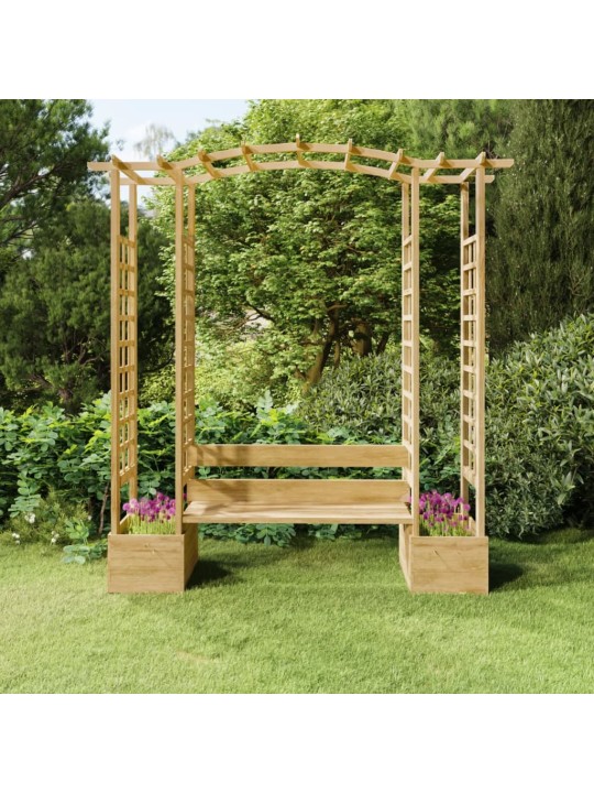 Zahradní pergola s lavicí a truhlíky impregnovaná borovice