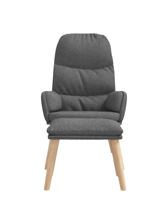 Relaxační křeslo se stoličkou světle šedé textil