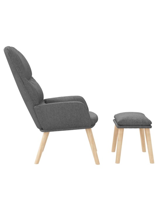 Relaxační křeslo se stoličkou světle šedé textil