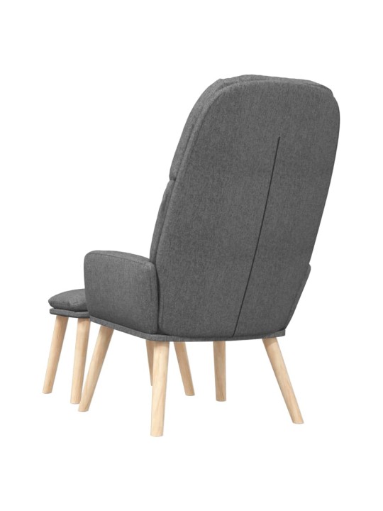 Relaxační křeslo se stoličkou světle šedé textil
