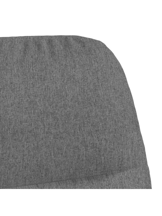 Relaxační křeslo se stoličkou světle šedé textil