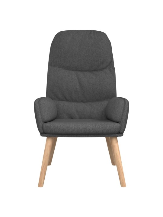 Relaxační křeslo se stoličkou tmavě šedé textil