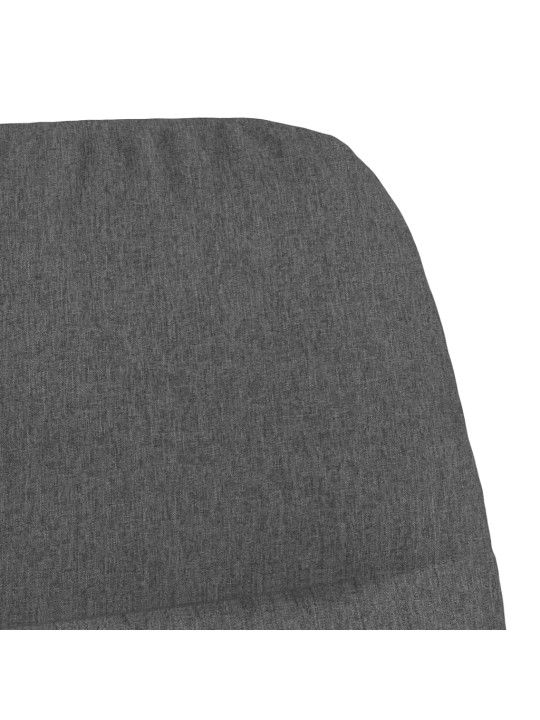 Relaxační křeslo se stoličkou tmavě šedé textil