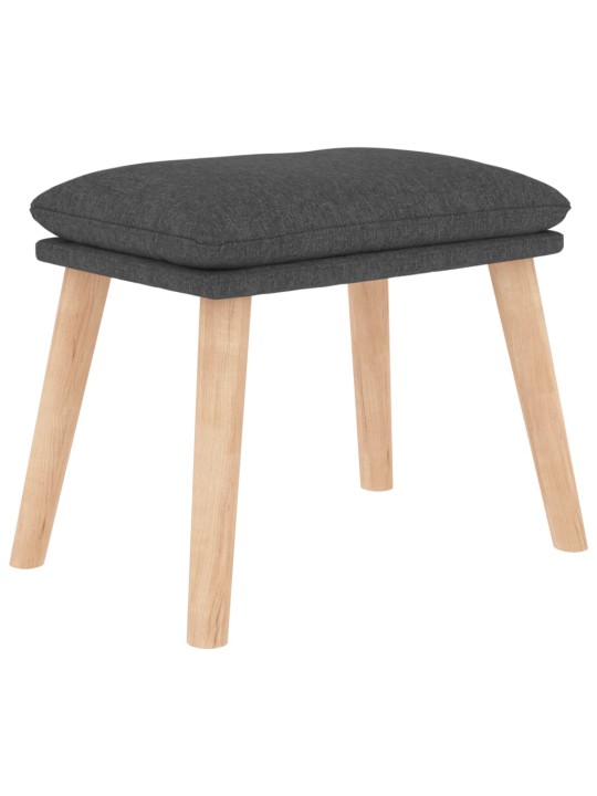 Relaxační křeslo se stoličkou tmavě šedé textil