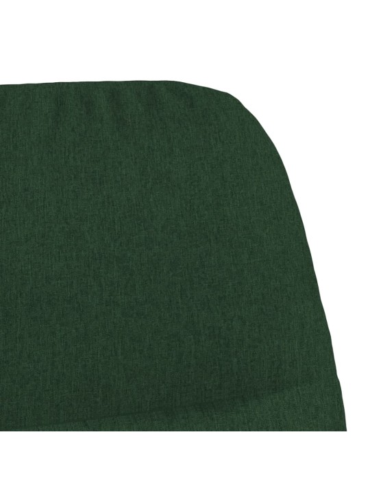 Relaxační křeslo se stoličkou tmavě zelené textil