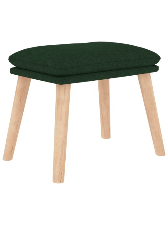 Relaxační křeslo se stoličkou tmavě zelené textil