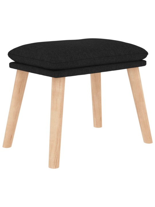 Relaxační křeslo se stoličkou černé textil