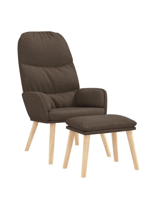 Relaxační křeslo se stoličkou taupe textil