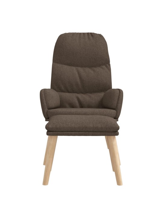 Relaxační křeslo se stoličkou taupe textil