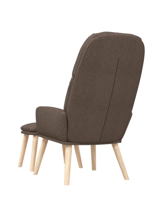 Relaxační křeslo se stoličkou taupe textil