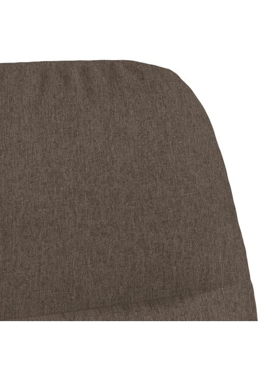 Relaxační křeslo se stoličkou taupe textil