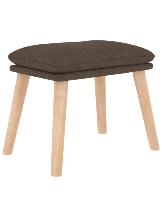 Relaxační křeslo se stoličkou taupe textil