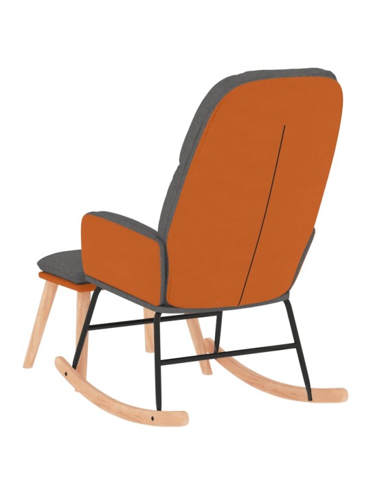 Houpací křeslo se stoličkou světle šedé textil