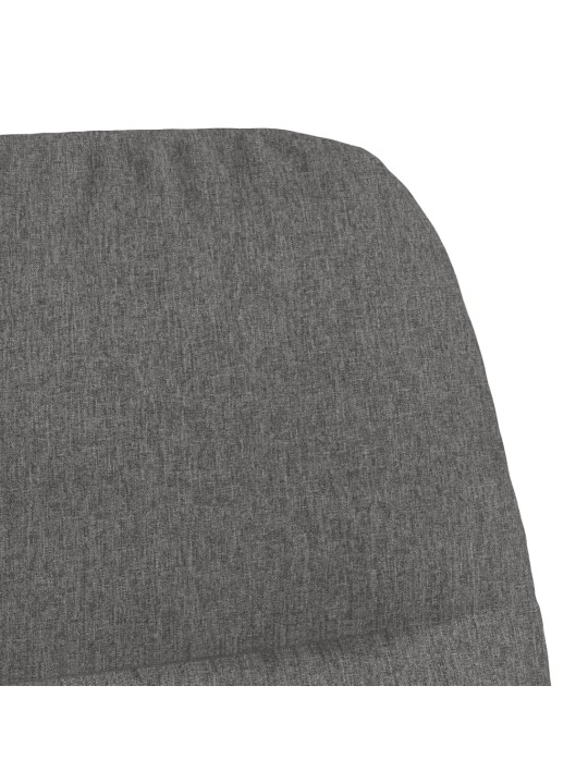 Houpací křeslo se stoličkou světle šedé textil
