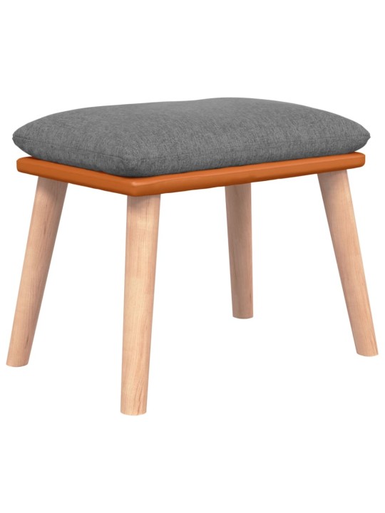 Houpací křeslo se stoličkou světle šedé textil