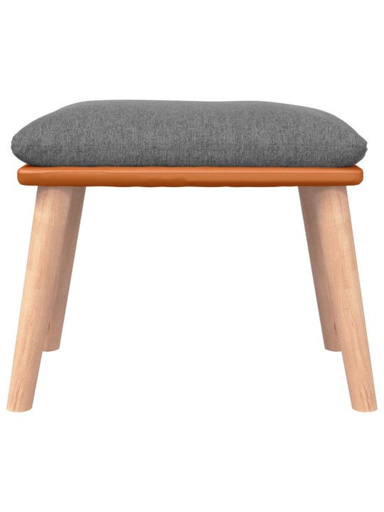 Houpací křeslo se stoličkou světle šedé textil