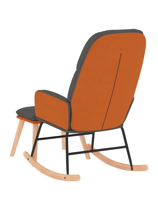 Houpací křeslo se stoličkou tmavě šedé textil