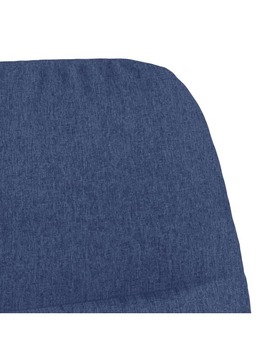 Houpací křeslo se stoličkou modré textil