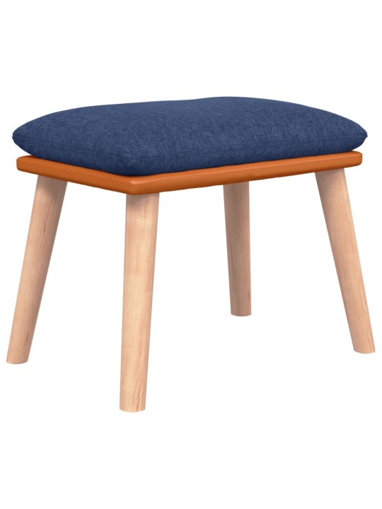 Houpací křeslo se stoličkou modré textil