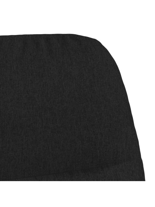 Houpací křeslo se stoličkou černé textil