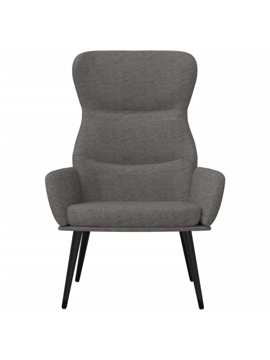 Relaxační křeslo se stoličkou světle šedé textil