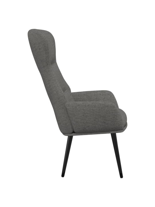 Relaxační křeslo se stoličkou světle šedé textil
