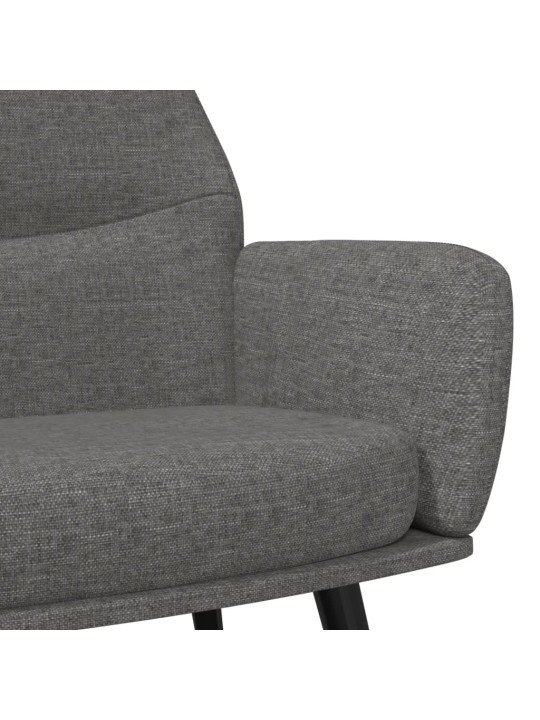 Relaxační křeslo se stoličkou světle šedé textil