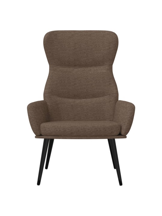 Relaxační křeslo se stoličkou taupe textil