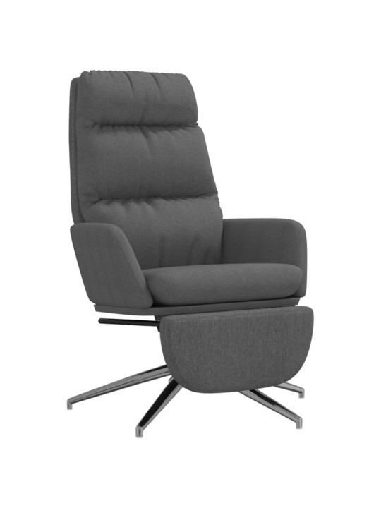 Relaxační křeslo s podnožkou tmavě šedé textil