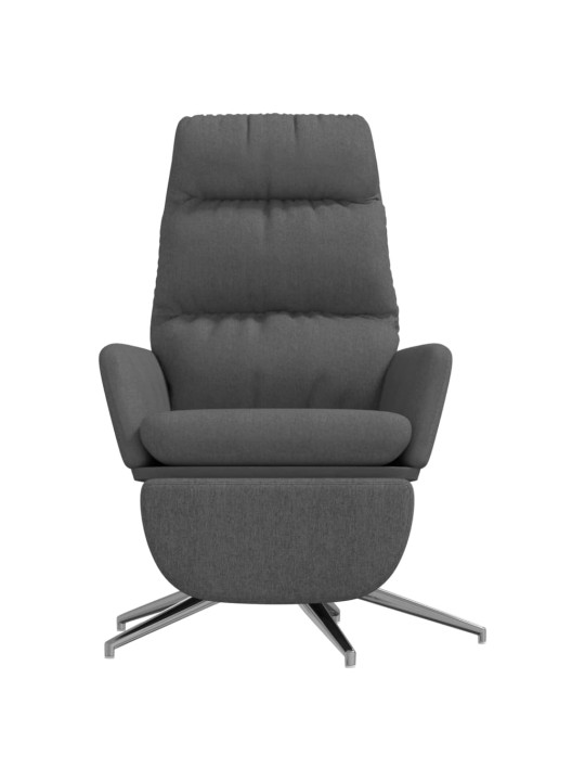Relaxační křeslo s podnožkou tmavě šedé textil
