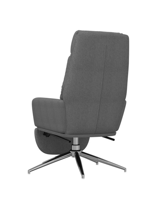 Relaxační křeslo s podnožkou tmavě šedé textil