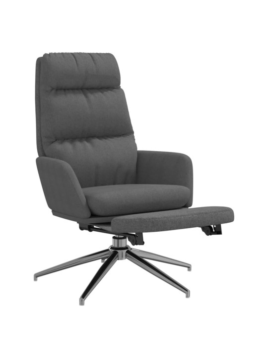 Relaxační křeslo s podnožkou tmavě šedé textil
